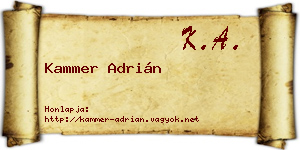 Kammer Adrián névjegykártya